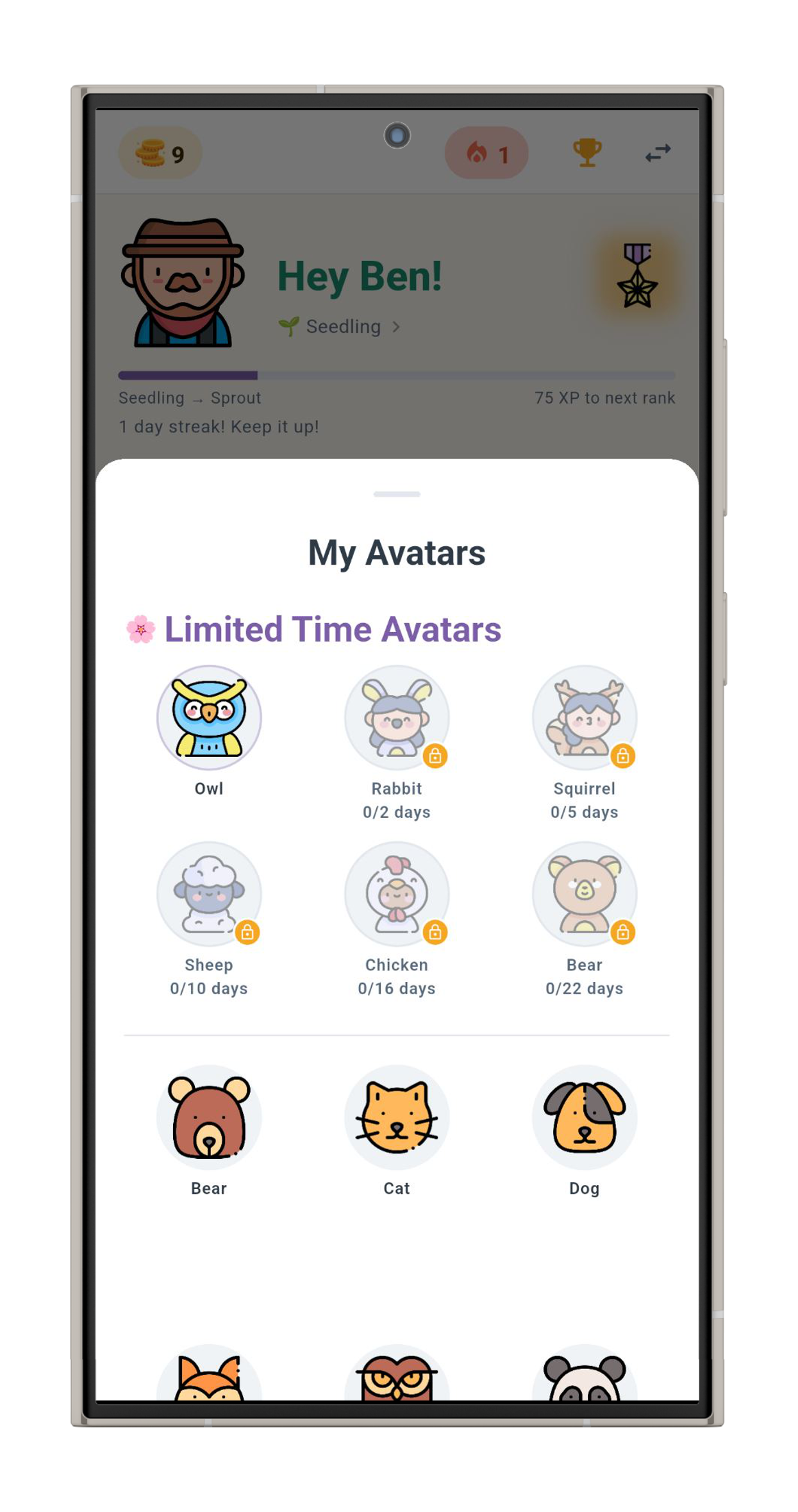 Avatar picker
