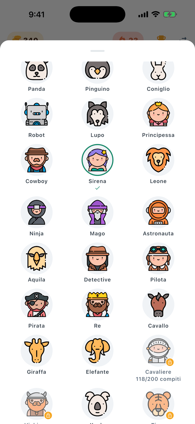 Selettore di avatar